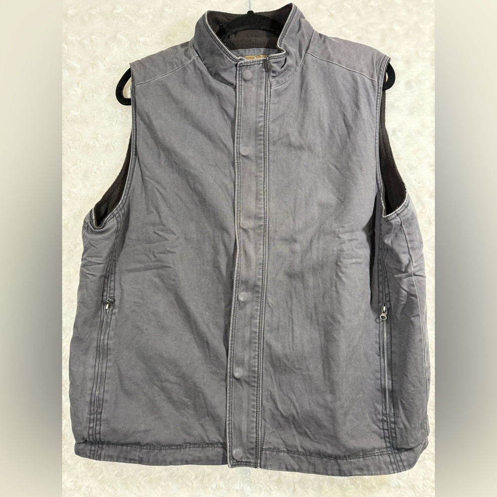 North River Men's Gray‎ Zipper Closure Fleece Interior Size M Vest